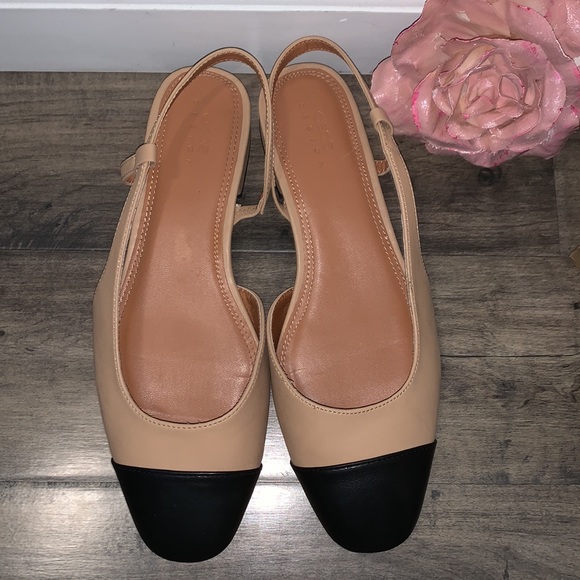 ASOS Shoes - ASOS COLLECTION TAN/BLACK SLINGBACK FLATS
